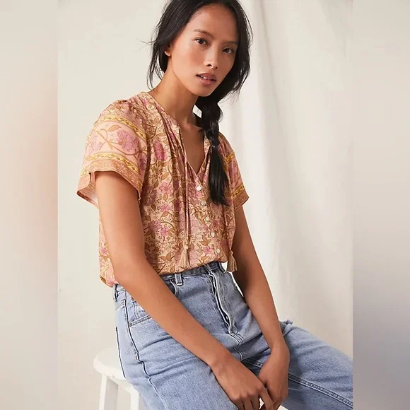 Spell Love Story Blouse in Peach Blossom Size XS NWT - Picture 2 of 8